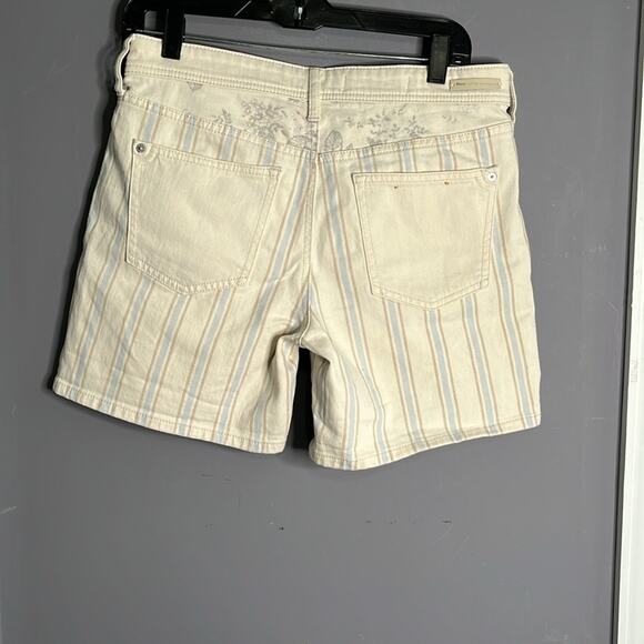 Anthropologie Pilcro Slim Boyfriend Blue and Tan Striped Shorts Size 27 - Picture 6 of 10